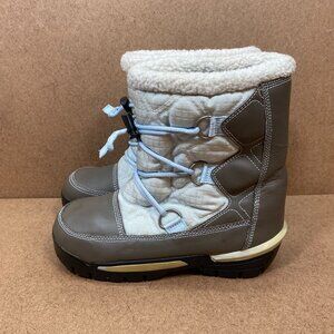 Sorel Snow Girls Winter Boots Size 4 Quilted Faux Shearling Lined Rubber Sole